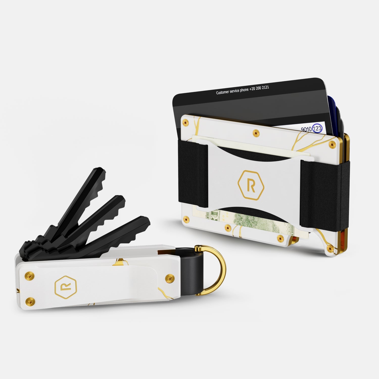 The Ridge: Wallet + Keycase Kit - Kintsugi - White - Ridge Global