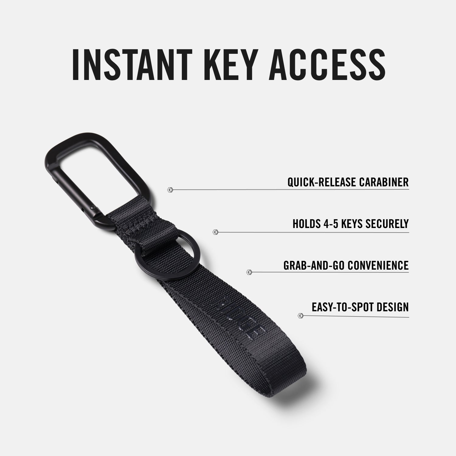 Everyday Keychain - Matte Black | Grab-and-Go Convenience - Ridge
