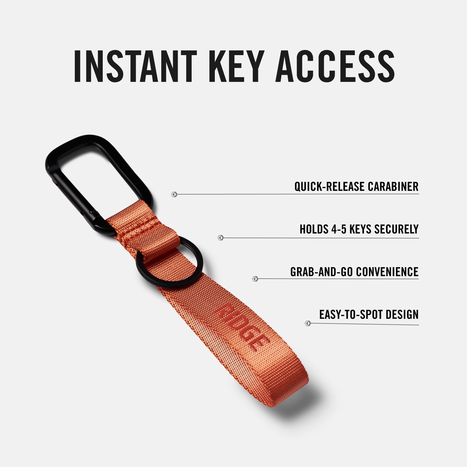 Everyday Keychain - Basecamp Orange | Grab-and-Go Convenience