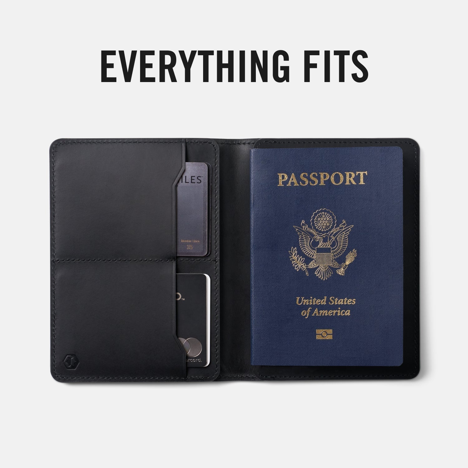Passport Wallet - Midnight Black Leather | BEYOND THE CAROUSEL