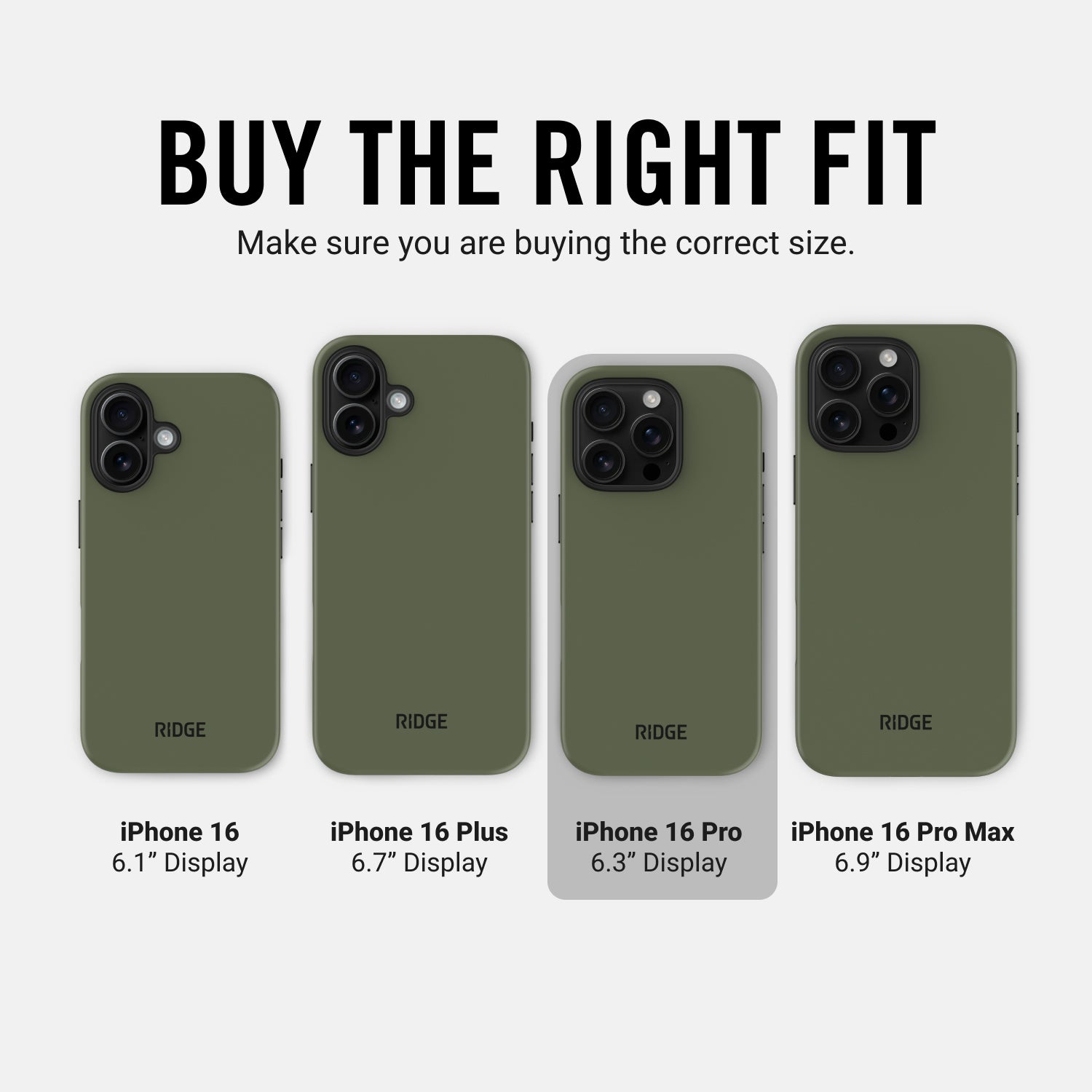 Everyday Phone Case - iPhone 16 Pro - Matte Olive - Ridge Global